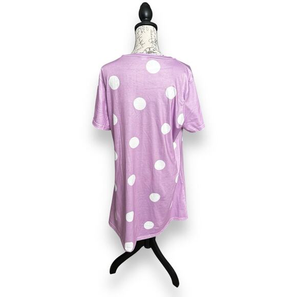 Purple White Polka Dot Short Sleeve Swing Dress Plus Envy Inside Out 2 Sz 2XL - Picture 2 of 3